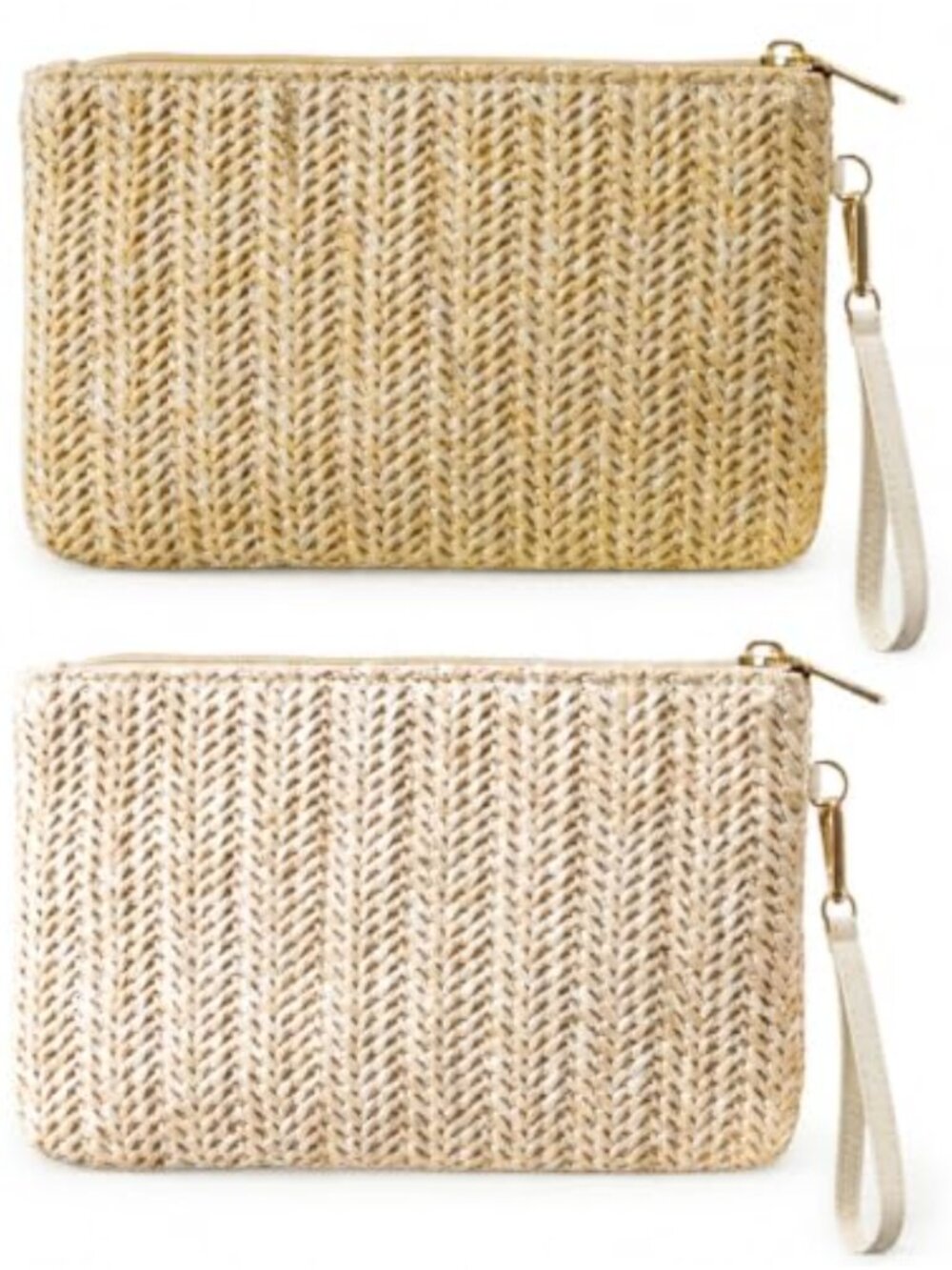 Straw Clutch Wristlet Set Bohemian Summer Beach Purse